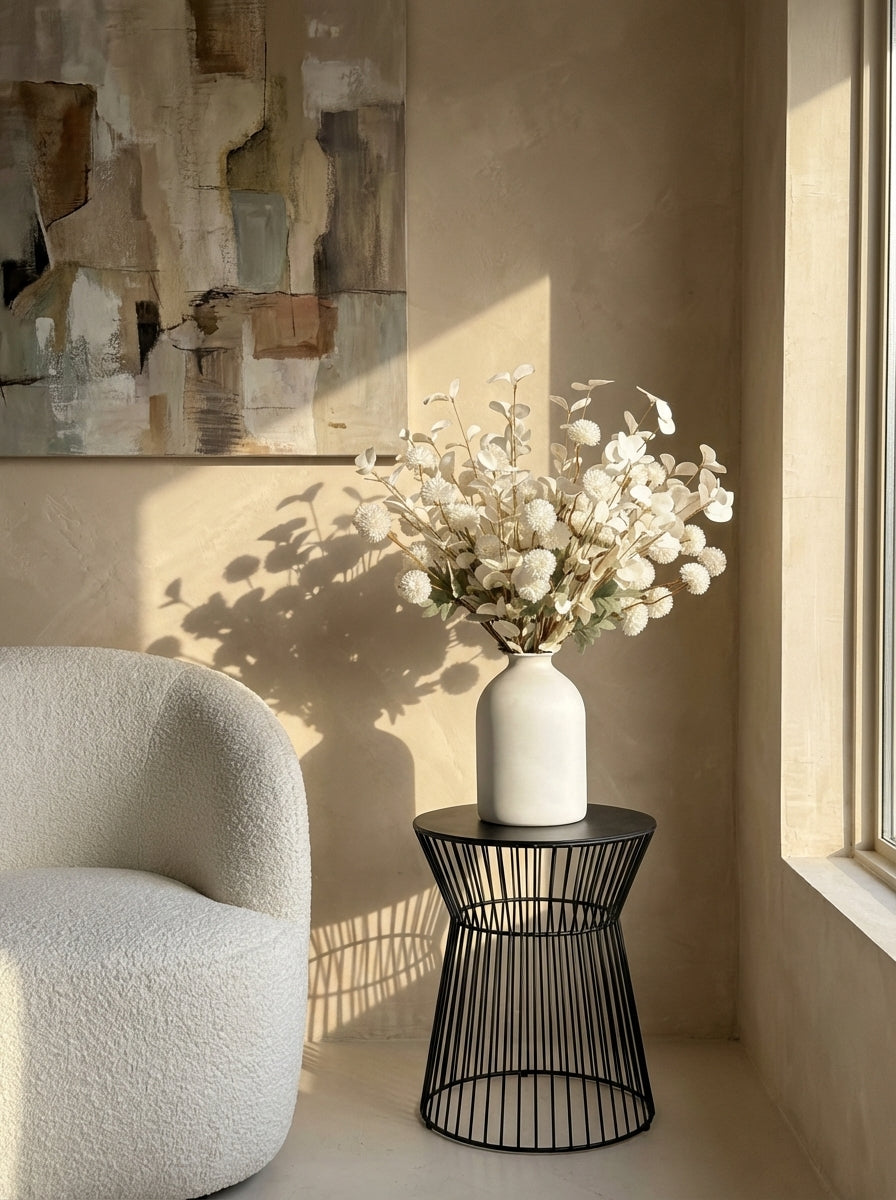 Kunstblumenarrangement - Elfenbein