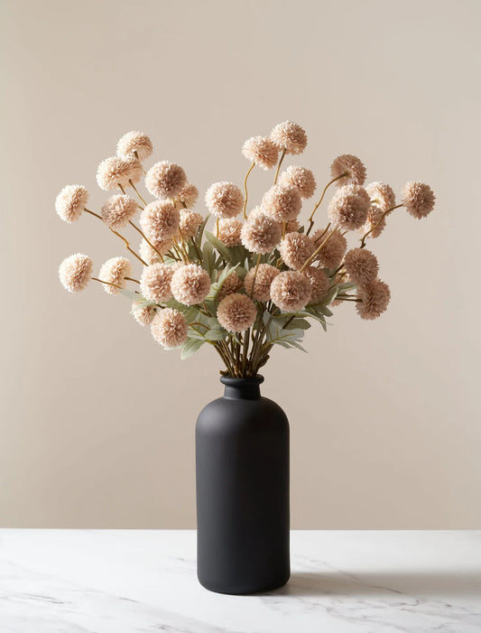 Künstliche Kiku-Blume - Creme (10 Stiele/50 Blüten)