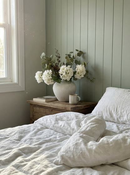 Faux Arrangement - Eucalyptus & White Hydrangea
