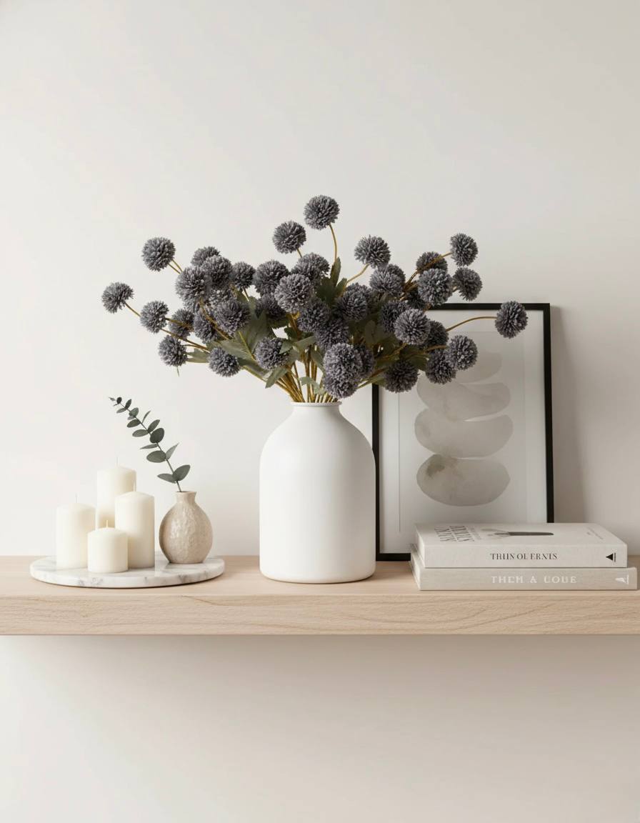 Künstliche Kiku-Blume - Livid (10 Stiele/50 Blüten)