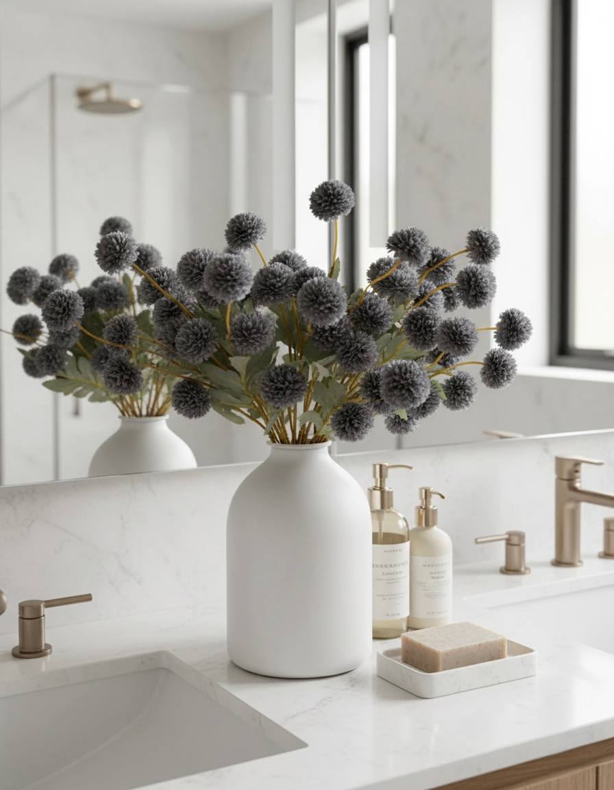 Künstliche Kiku-Blume - Livid (10 Stiele/50 Blüten)