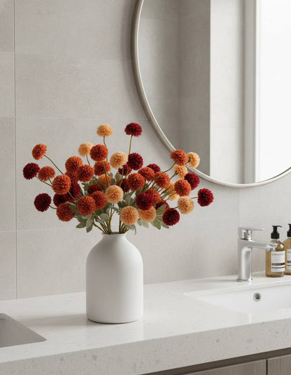 Künstliche Kiku-Blume - Umbra Sortiert (10 Stiele/50 Blüten)